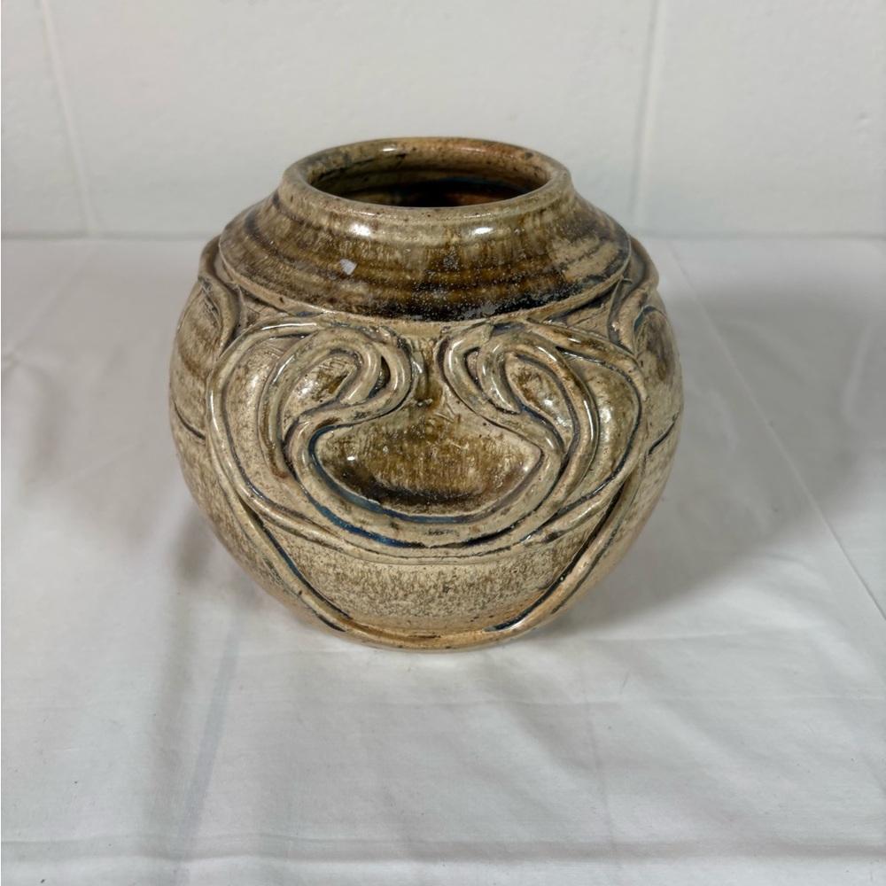Handcrafted Ceramic Vase - Brown and Tan